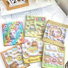 3D Cartoon Gift Bag Bear Rabbit Birthday Creative Tote Bubble Expansion Bag