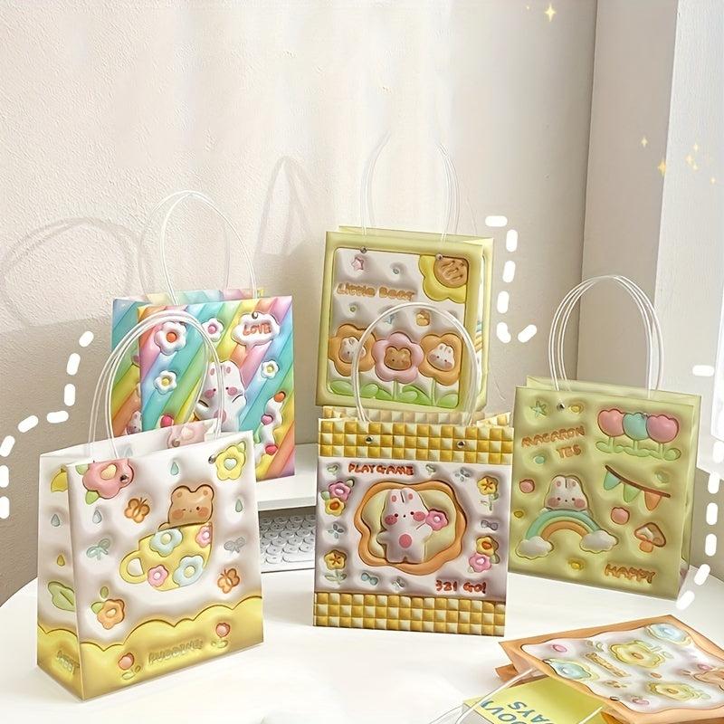 3D Cartoon Gift Bag Bear Rabbit Birthday Creative Tote Bubble Expansion Bag