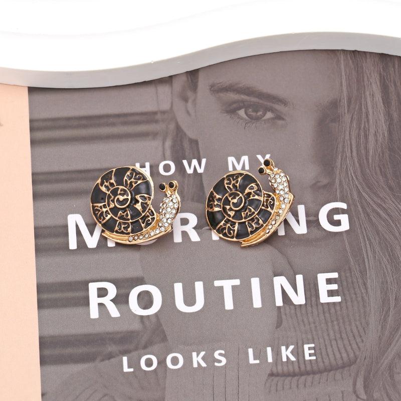 Snail Earrings Retro Glitter Animal Stud Earrings for Women
