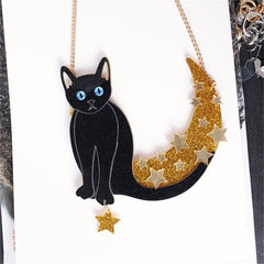 Cat Jewelry Women Necklace Pendant Cat Polymer Clay Handcrafted Gift