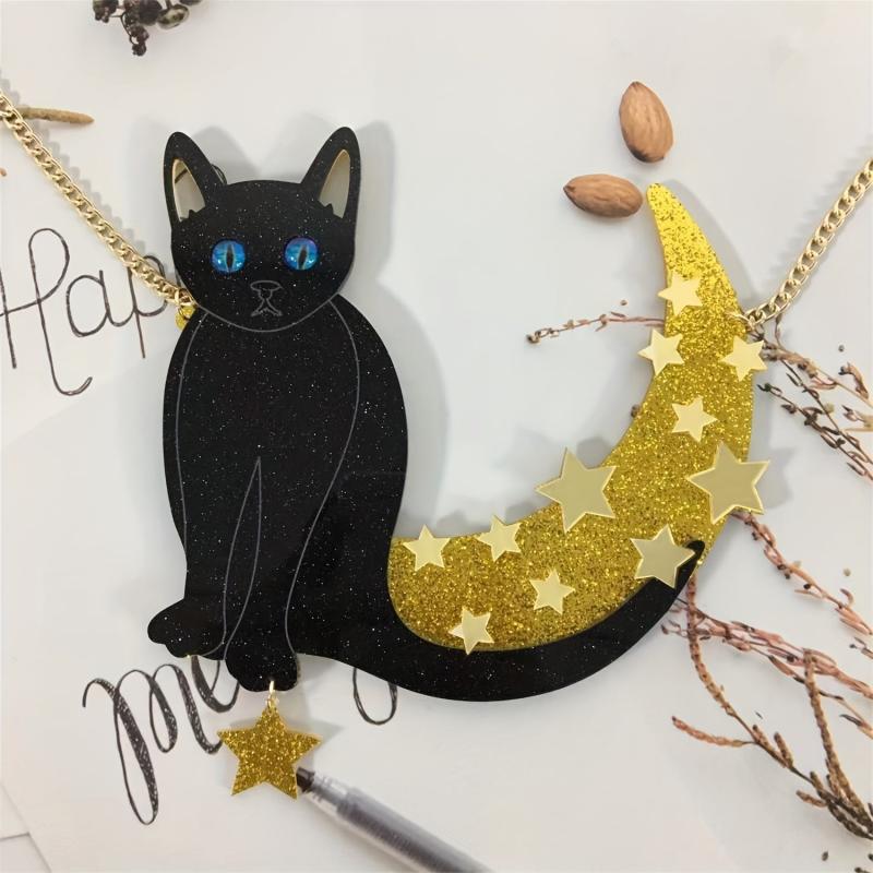 Cat Jewelry Women Necklace Pendant Cat Polymer Clay Handcrafted Gift
