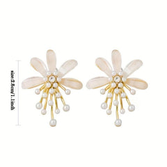 Flower Pearl Earrings Halloween Gift
