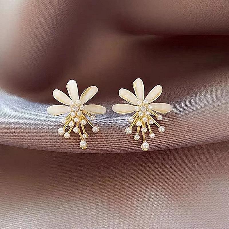 Flower Pearl Earrings Halloween Gift