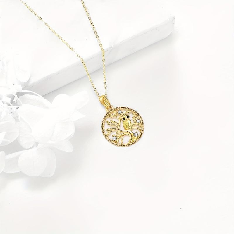 Owl Tree Of Life Pendant Necklace Animal Jewelry