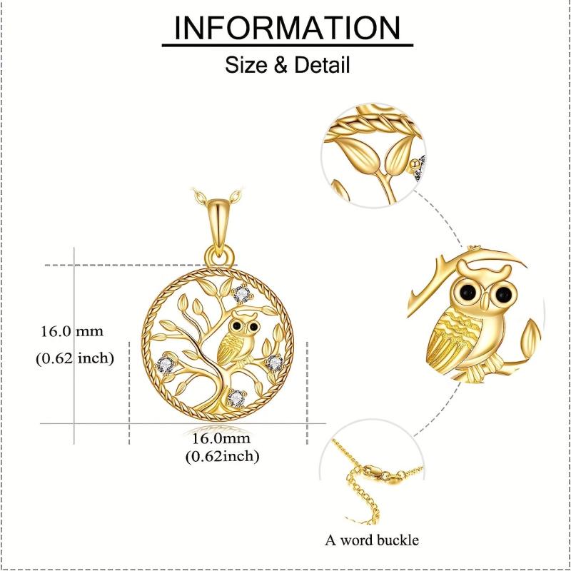 Owl Tree Of Life Pendant Necklace Animal Jewelry