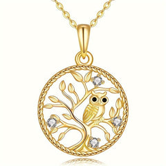 Owl Tree Of Life Pendant Necklace Animal Jewelry