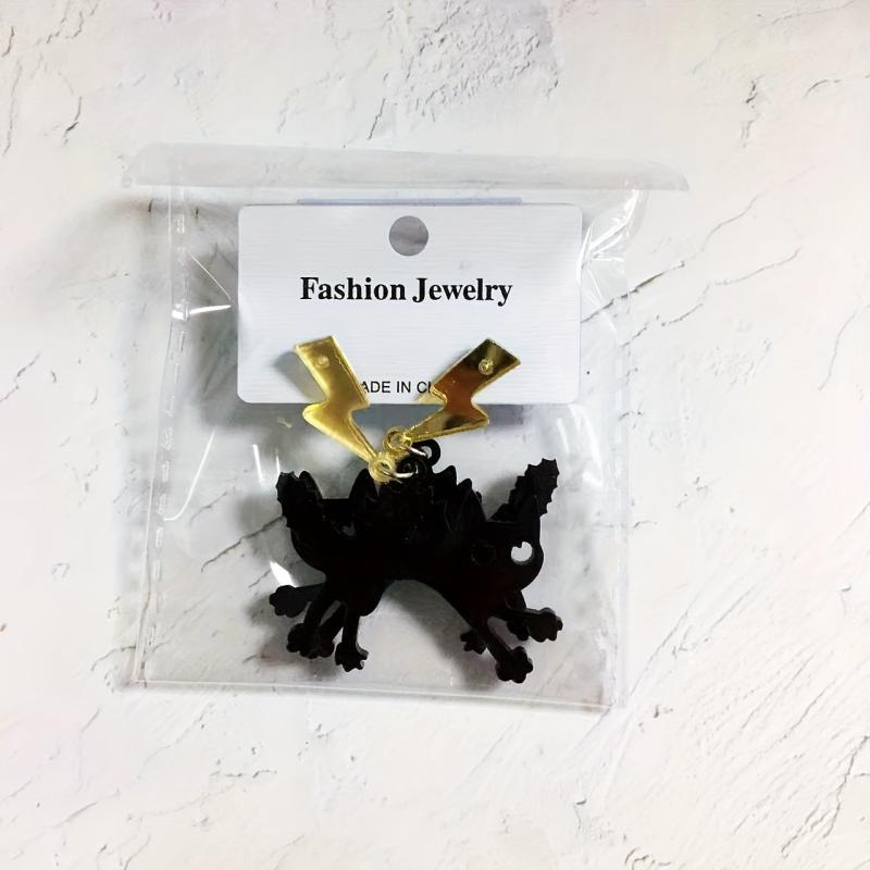 Acrylic Lightning Cat Earrings Funny Cat Earrings