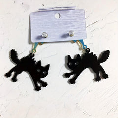 Acrylic Lightning Cat Earrings Funny Cat Earrings