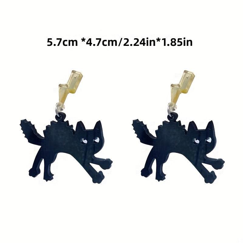 Acrylic Lightning Cat Earrings Funny Cat Earrings