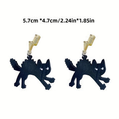 Acrylic Lightning Cat Earrings Funny Cat Earrings