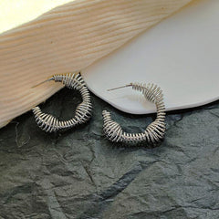 Hollow Geometric Earrings Punk Square Pleated Spring Ear Jewelry