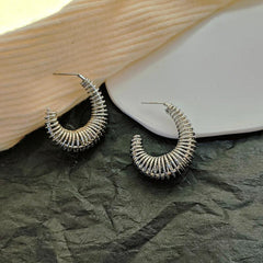 Hollow Geometric Earrings Punk Square Pleated Spring Ear Jewelry