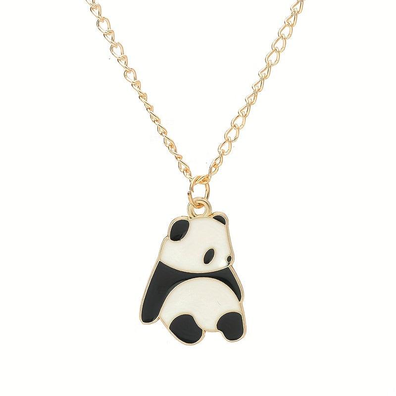 Fresh Sweet Panda Necklace Alloy Pendant Student Gift