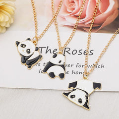 Fresh Sweet Panda Necklace Alloy Pendant Student Gift