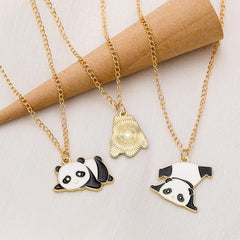Fresh Sweet Panda Necklace Alloy Pendant Student Gift