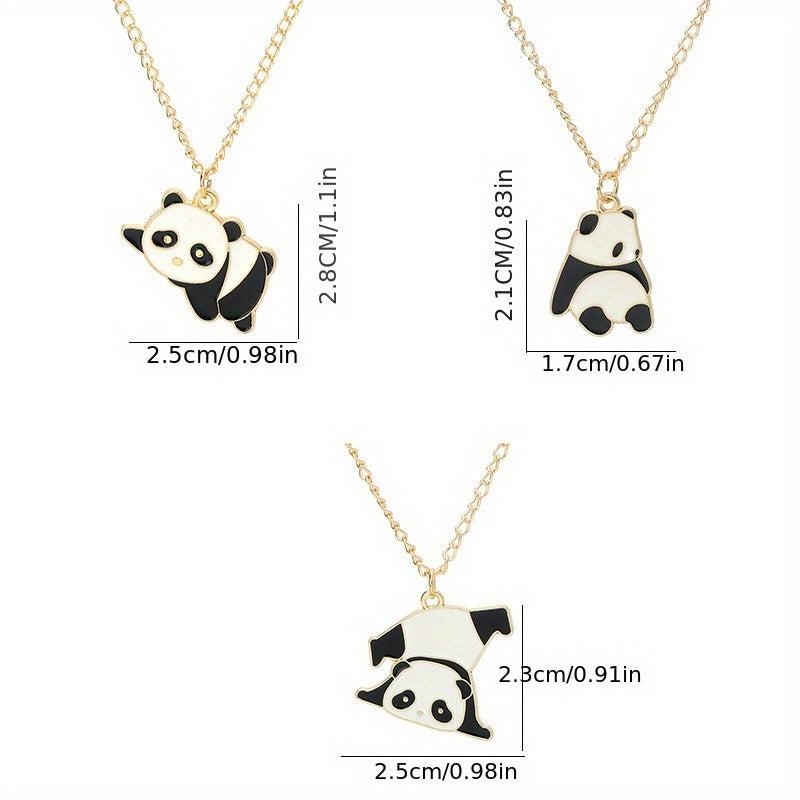 Fresh Sweet Panda Necklace Alloy Pendant Student Gift