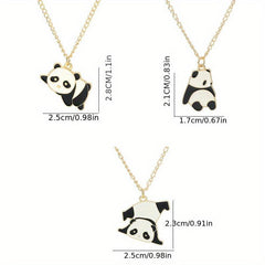 Fresh Sweet Panda Necklace Alloy Pendant Student Gift