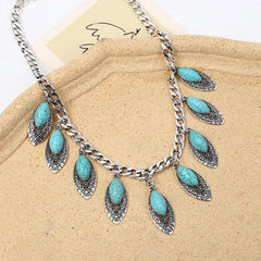 Ethnic Style Tassel Collarbone Chain Jewelry Set