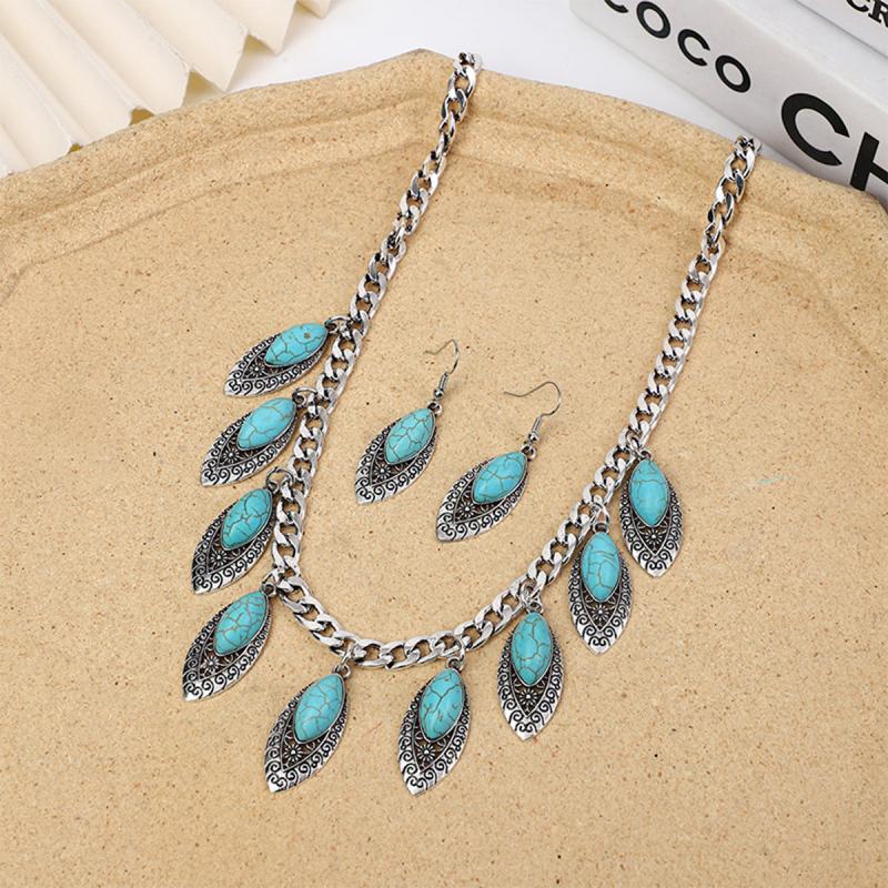Ethnic Style Tassel Collarbone Chain Jewelry Set