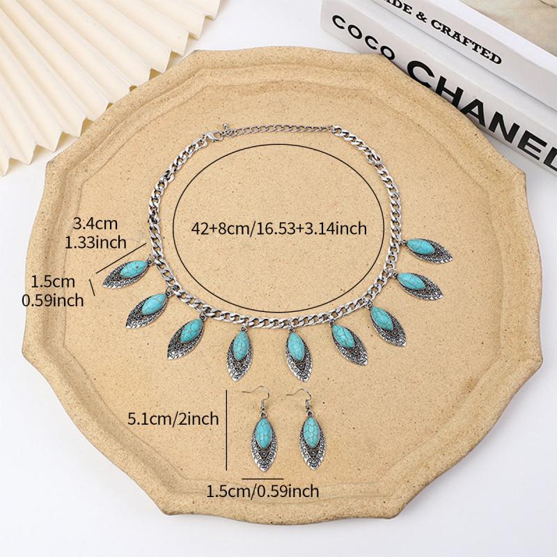 Ethnic Style Tassel Collarbone Chain Jewelry Set