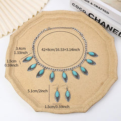 Ethnic Style Tassel Collarbone Chain Jewelry Set
