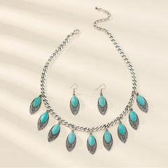 Ethnic Style Tassel Collarbone Chain Jewelry Set