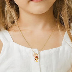 Cartoon Lion Pendant Necklace Girl Animal Jewelry Accessory Charm