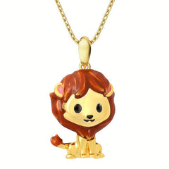 Cartoon Lion Pendant Necklace Girl Animal Jewelry Accessory Charm