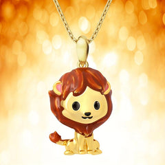 Cartoon Lion Pendant Necklace Girl Animal Jewelry Accessory Charm