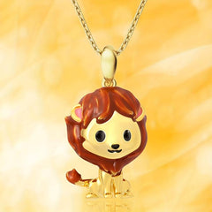 Cartoon Lion Pendant Necklace Girl Animal Jewelry Accessory Charm