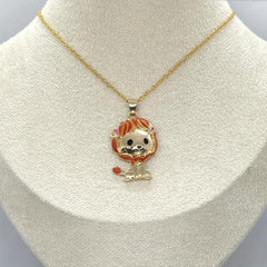 Cartoon Lion Pendant Necklace Girl Animal Jewelry Accessory Charm