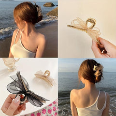 Hair Claw Clips Strong Hold Bow Tie Claw Clips Non-slip Jaw Hair Clips