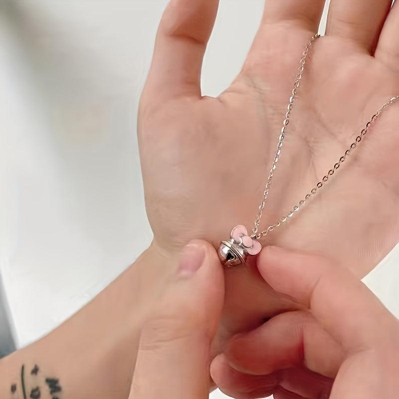 Sweet Bell Bow Necklace Women Pendant Girlfriend Gift