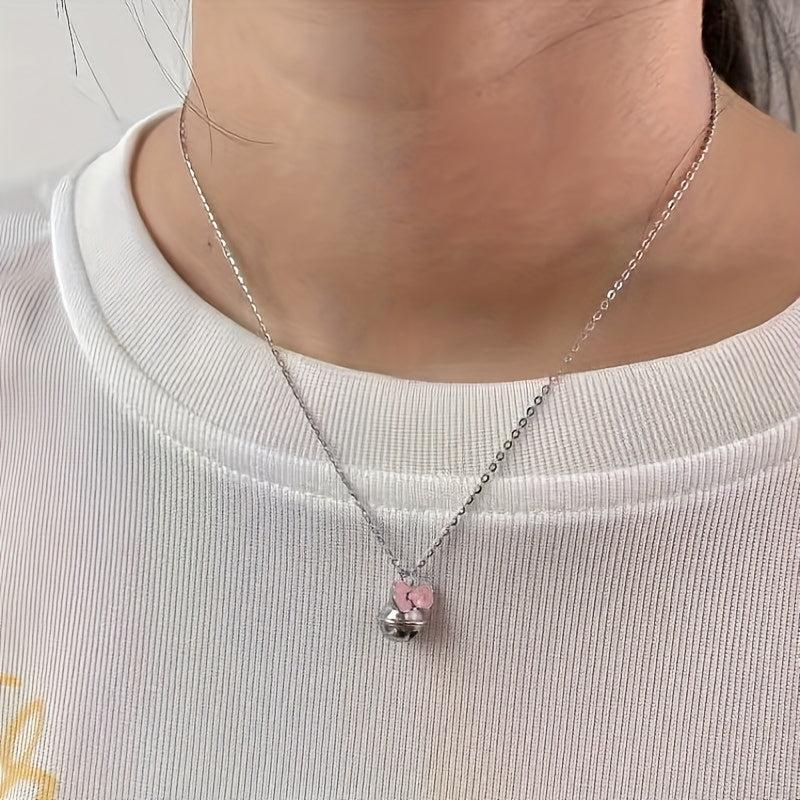 Sweet Bell Bow Necklace Women Pendant Girlfriend Gift