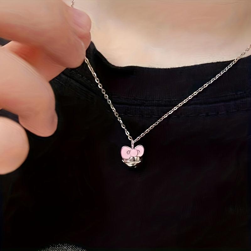 Sweet Bell Bow Necklace Women Pendant Girlfriend Gift