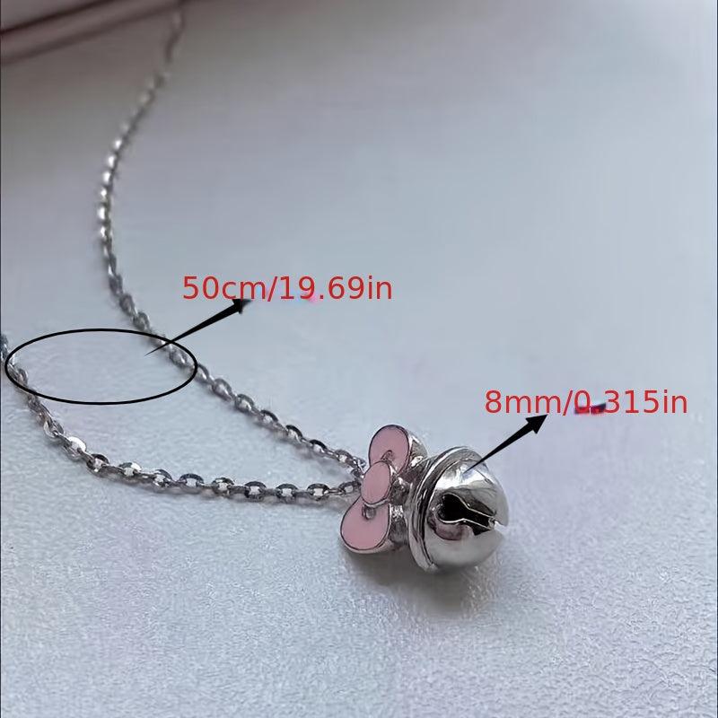 Sweet Bell Bow Necklace Women Pendant Girlfriend Gift