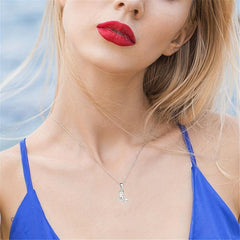 Cartoon Broomstick Cat Pendant Necklace for Women