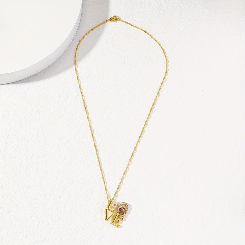 Love Letter Dog Pendant Necklace For Women Pet Memorial Jewelry