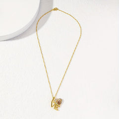 Love Letter Dog Pendant Necklace For Women Pet Memorial Jewelry