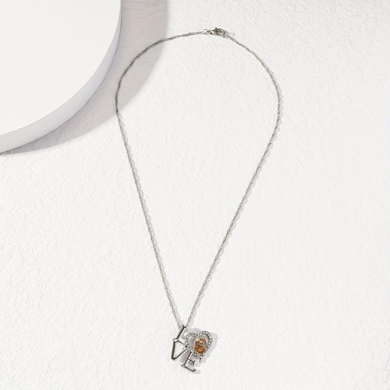 Love Letter Dog Pendant Necklace For Women Pet Memorial Jewelry