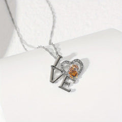 Love Letter Dog Pendant Necklace For Women Pet Memorial Jewelry