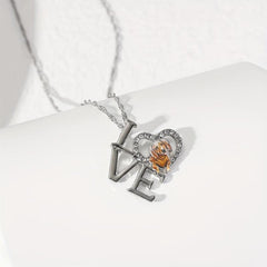 Love Letter Dog Pendant Necklace For Women Pet Memorial Jewelry