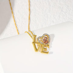 Love Letter Dog Pendant Necklace For Women Pet Memorial Jewelry