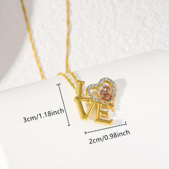 Love Letter Dog Pendant Necklace For Women Pet Memorial Jewelry