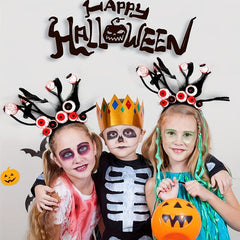 Halloween Ghost Hair Hoop Eyeball Headband Witch Hat