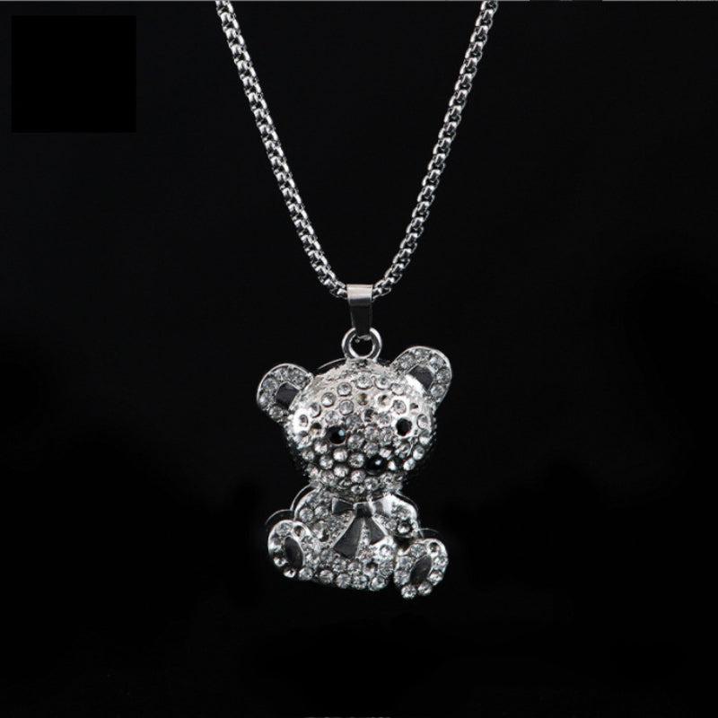 Raccoon Necklace Unisex Pendant Hip hop Long Sweater Chain Jewelry