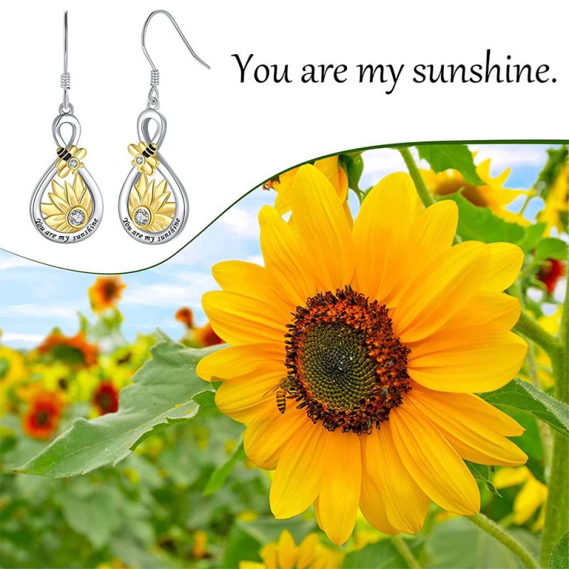 Sunflower Bee Earrings For Women Girls Birthday Christmas