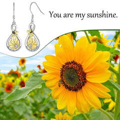 Sunflower Bee Earrings For Women Girls Birthday Christmas