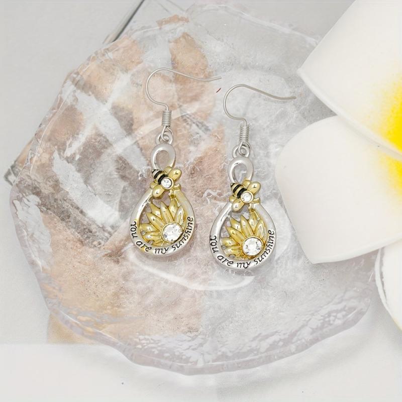 Sunflower Bee Earrings For Women Girls Birthday Christmas