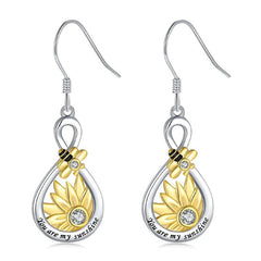 Sunflower Bee Earrings For Women Girls Birthday Christmas